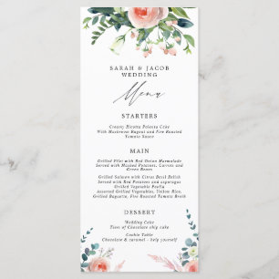Romântica Blossomas Blush Floral Menu