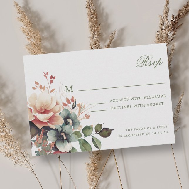 Romântica Boho Fall Autumn Floral Weding RSVP (Romantic Boho Fall Autumn Floral Wedding RSVP )