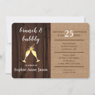 Romântica Burlap Floral Old Barn Brunch e Bubble