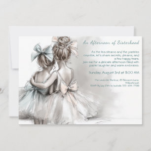 Romântica Dia da Irmã Chá Tarde Convite