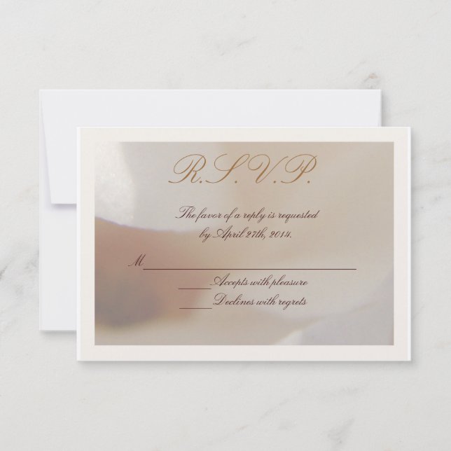 Romântica Ivory Magnolia Wedding RSVP (Frente)