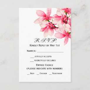 Romântica Magnolia Floral Casamento Romântica RSVP