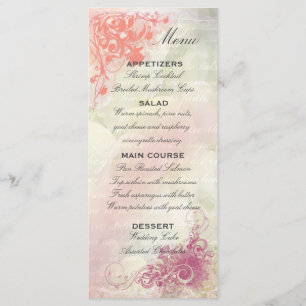 Romântica Modelo do Menu de Casamento Floral
