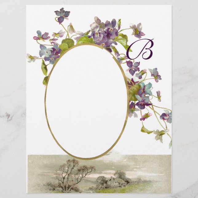 ROMANTİCA MONOGRAM/VIOLET verde roxo,creme (Frente)