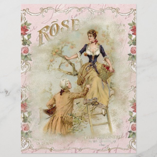 Romântica Paris Amante rosa shabbychic (Frente)