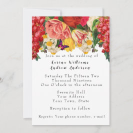 Romântica Vintage Convite Floral Para Casamento