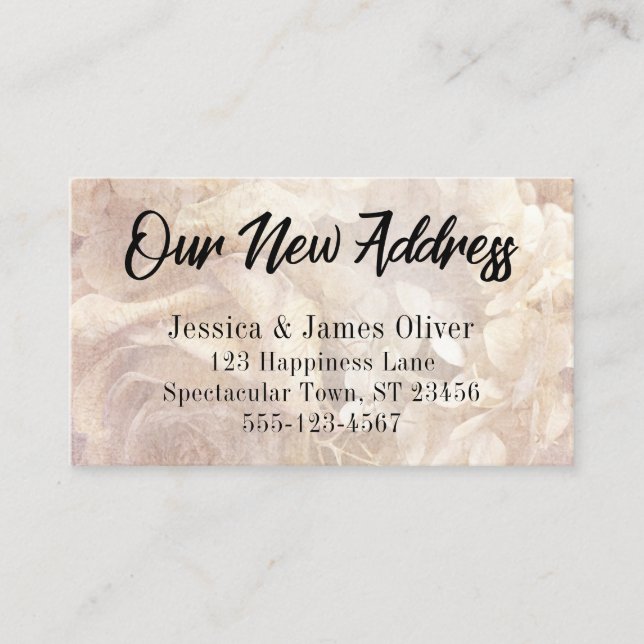 Romântica, Vintage, Novo Cartão de Inserção de End (Frente)