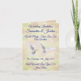 Romântica White Doves Casamento Convite