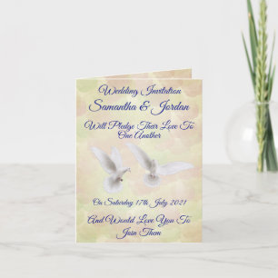 Romântica White Doves Casamento Convite