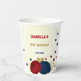 Românticas flores vermelho escuro & azul naval dou