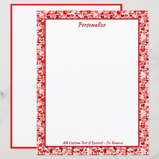 Romântico Amor Corações Vermelhos Rosa Dia dos Nam (Frente/Verso)