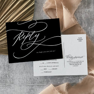 Romântico Cartão postal RSVP de Escolha do Menu