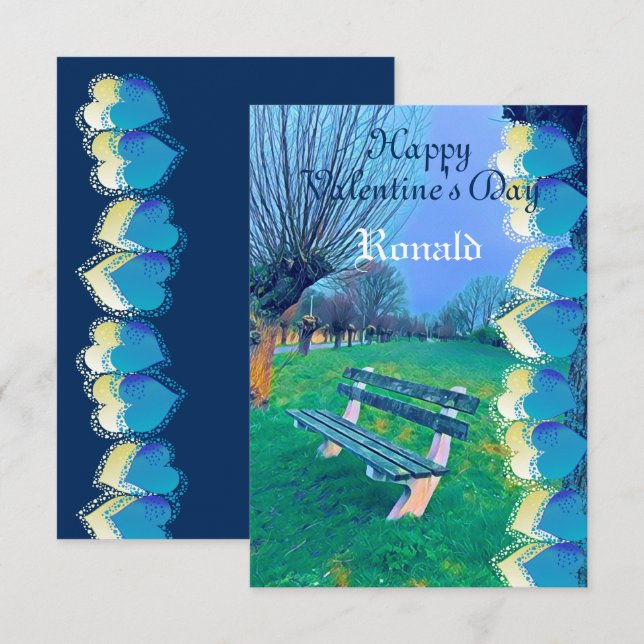 Romântico Feliz Namorados Varrendo Aquarela Cardía (Frente/Verso)