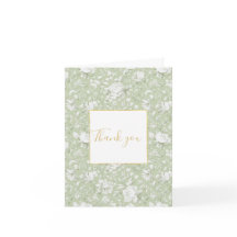 Romântico Verde Branco Floral Agradecimento