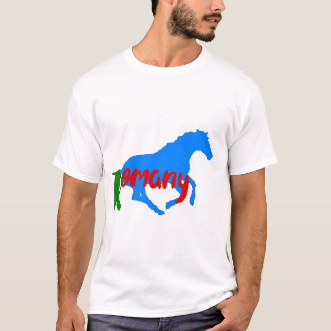 Romany Gypsy e cavalo T-Shirt (Frente)