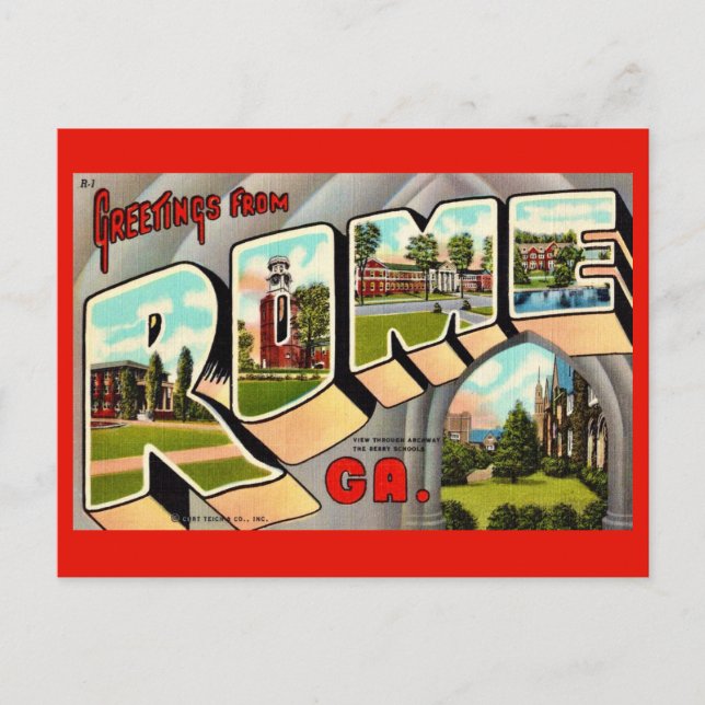 Rome Geórgia Cartão Postal Antigo (Frente)