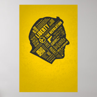 Ron Paul Libertarian Abstrato Pensava no Poster No