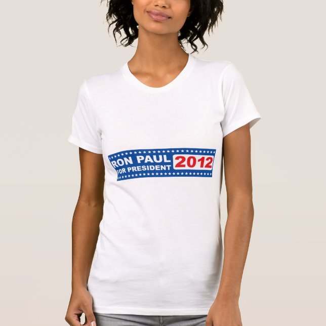 Ron Paul para a fêmea 2012 do presidente t-shirt (Frente)