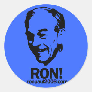 Ron Paul "Ron!" Bloco redondo da etiqueta