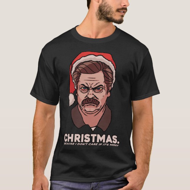 Ron Swanson Natal Essencial T-Shirt (Frente)
