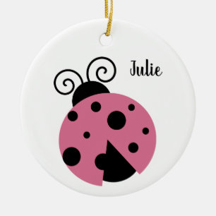 Ronda de Ornamento de Ladybug Rosa