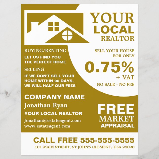 Roof Tops, Realtor, Agente Estatal Folheto Publici (Frente)