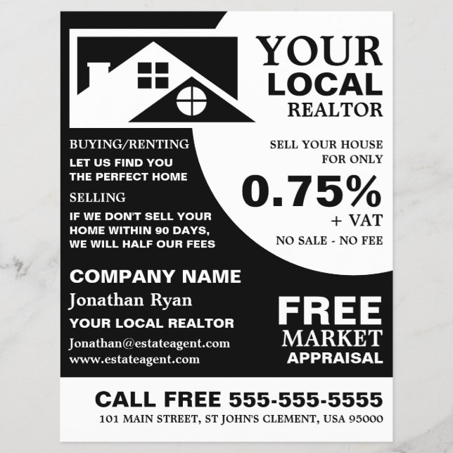 Roof Tops, Realtor, Agente Estatal Folheto Publici (Frente)