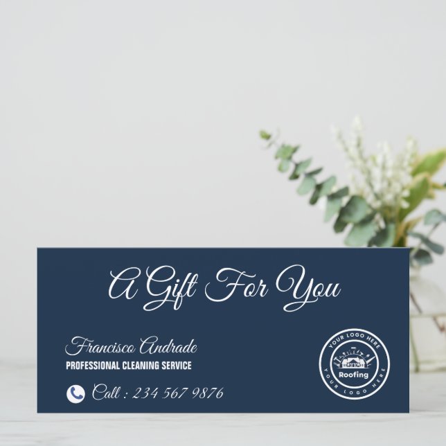 Roofing Company | Custom Logo Services (Em pé/Frente)