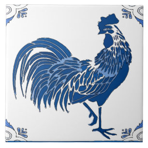 Rooster, Azulejo de cerâmica de Olhos Delft Neerla