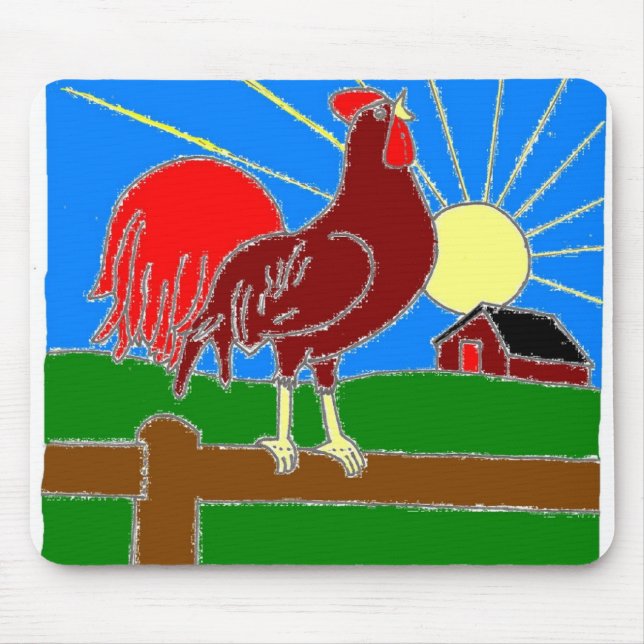 Rooster e Sun Mousepad (Frente)