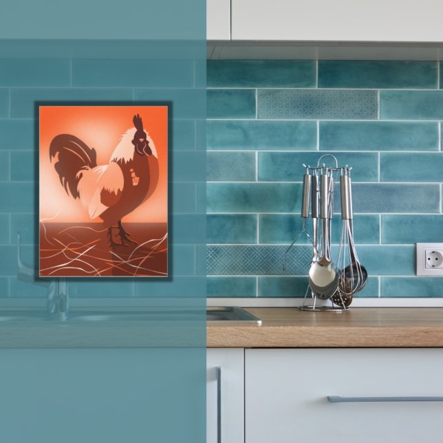 Rooster Sunset Orange Kitchen Wall Art - Poster (Criador carregado)