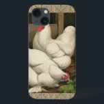 Roosters & Hen fora da Casa Hen com Fronteira Bran<br><div class="desc">Um impressão de arte rústica exibindo um galo vigoroso e uma galinha em uma casa de galinha. A borda da névoa escura é um padrão composto por elementos espirais. Esta impressão seria uma grande adição a uma decoração de casa rural.</div>