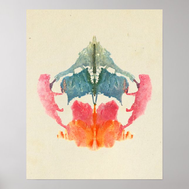 Rorschach Inkblot Test Fun Art Poster (Frente)