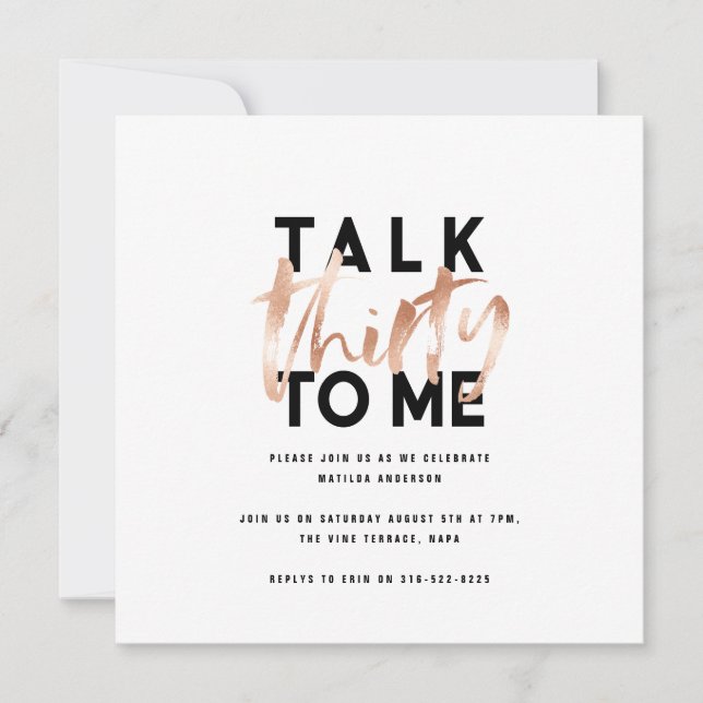 Rosa 30 de ouro feminino moderno e mínimo (Frente)