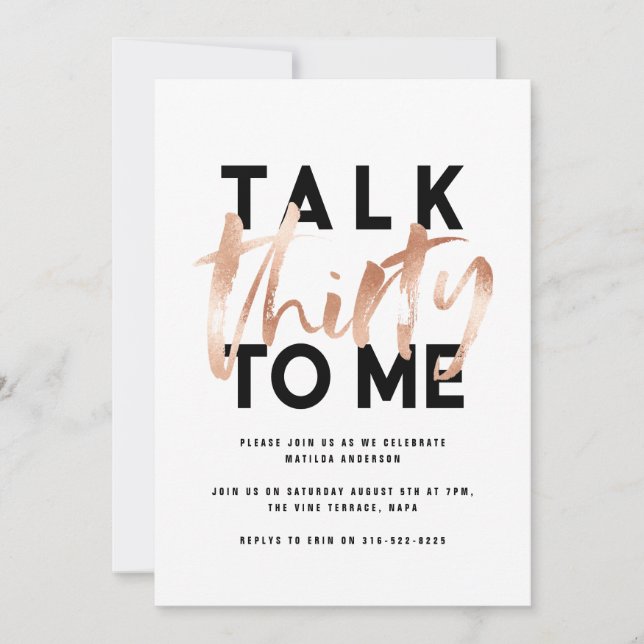 Rosa 30 de ouro feminino moderno e mínimo (Frente)