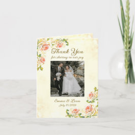 Rosa 4 x Cartões de agradecimentos dobrado 5.6