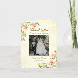 Rosa 4 x Cartões de agradecimentos dobrado 5.6