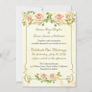 Rosa 5 x 7 Convite de casamento II