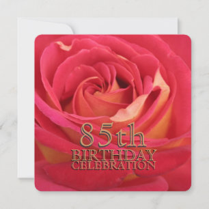 Rosa 85.o Convite Personalizado de Celebração de