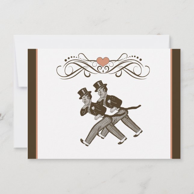 Rosa alegre bonito de Brown do convite do (Frente)