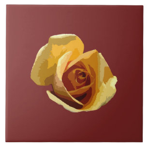 Rosa Amarela, Azulejo de cerâmica castanha averme