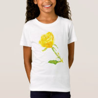 Rosa amarela. Camiseta de Bella Jersey, Branca