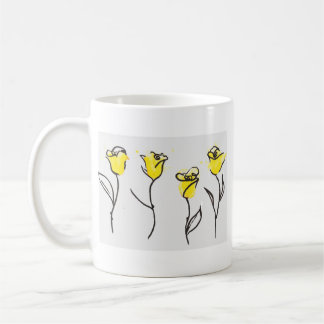 Rosa amarelo de caneca de café de Zonta - com SEU