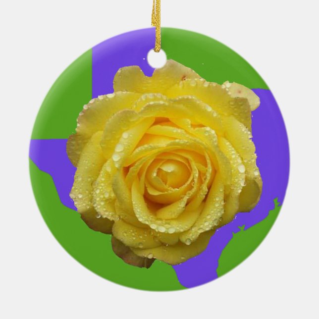 Rosa amarelo do ornamento de Texas (Traseira)