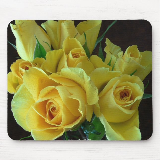 Rosa amarelo Mousepad (Frente)