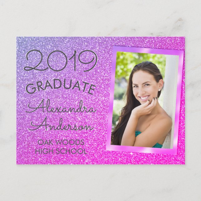 Rosa - Anúncio de Graduação da Largura Roxa (Frente)