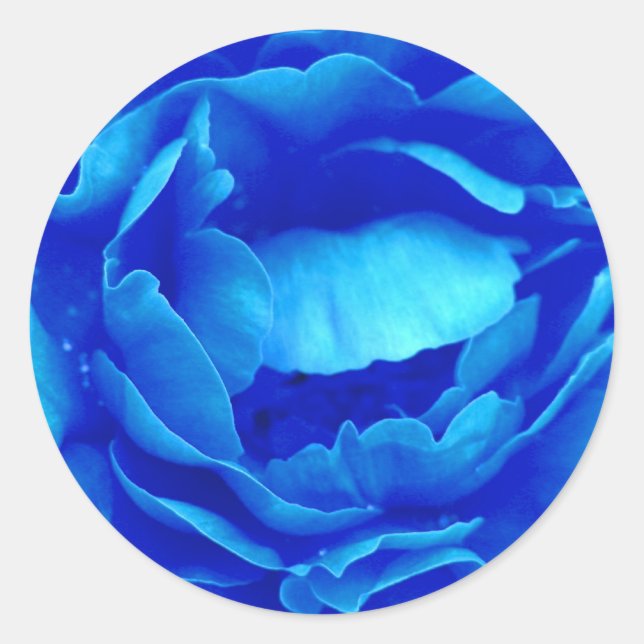 Rosa azul adesivo - personalizável (Frente)