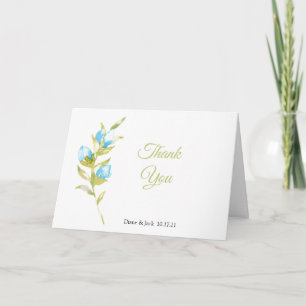 Rosa Azul Buds Casamento Obrigado Cartões