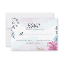 Rosa Azul Dusty e RSVP Floral Rosa