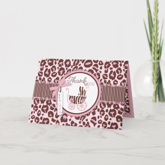 Rosa B do cartão da menina TY da chita (Frente)